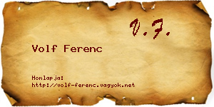 Volf Ferenc névjegykártya