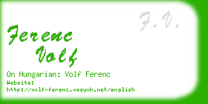 ferenc volf business card